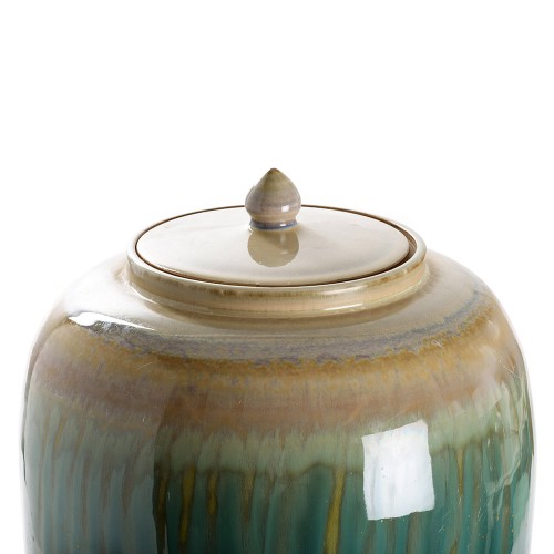 Multicolor reactive glaze oval porcelain jar