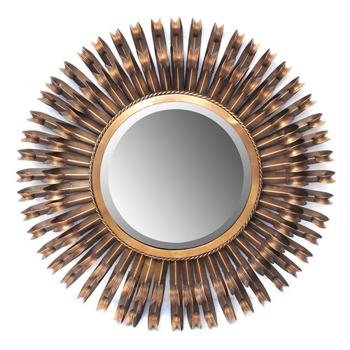 Round spider mirror inspired by the 1940s