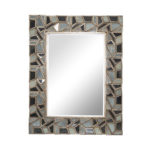 Grand Miroir rectangulaire à facettes en quartz