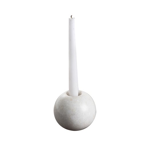 Ball candleholder marble L