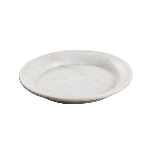 Platter round sculpted marble L