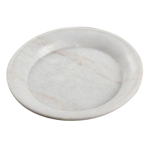 Platter round sculpted marble L