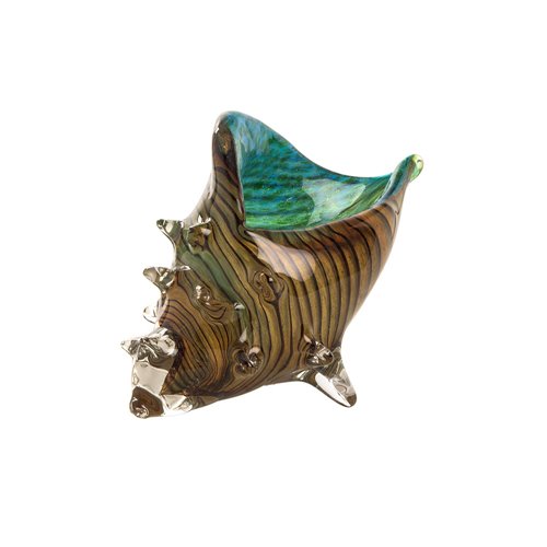 Conch shell glass amber green