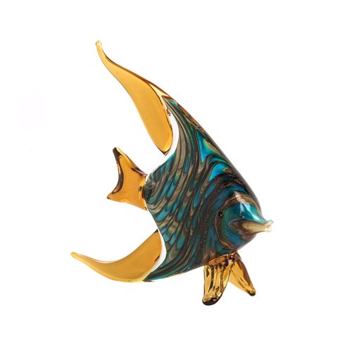 Tropical fish glass blue amber