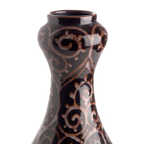 Vase tet d'ail noir arabesque