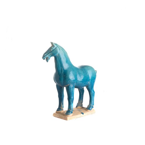 Horse tang reactive glazed turquoise M