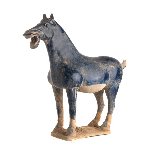 Horse tang reactive glazed blue M