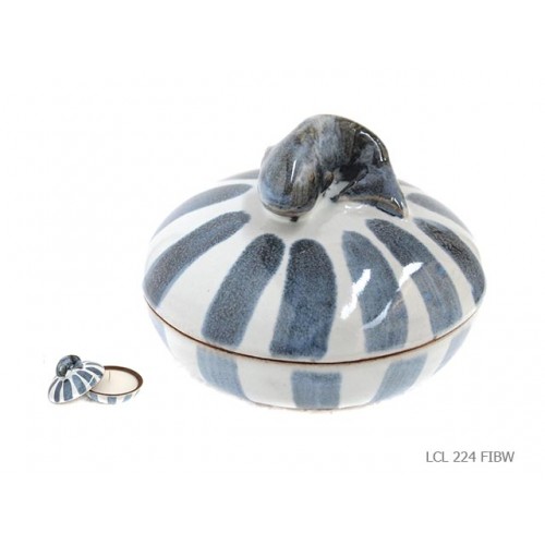 Candle box round fish blue white