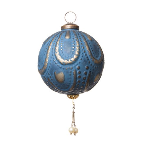 Christmas ornament blue and gold