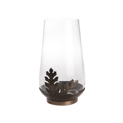 Vase en verre et cuivre