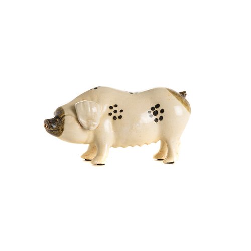 Cochon blanc avec points noirs