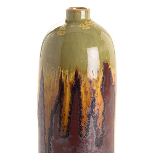 Brown drip large vase