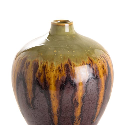 Brown drip small vase