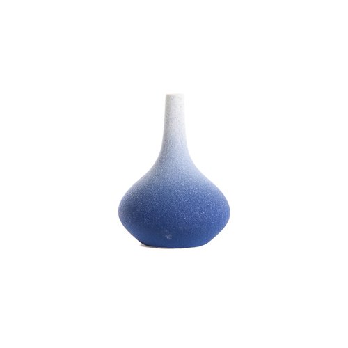 Straight neck snow blue vase 