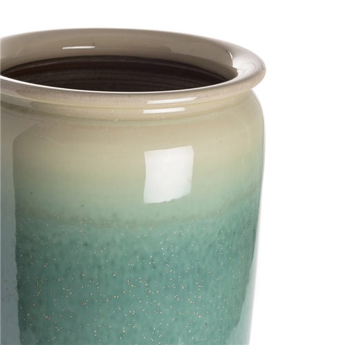 Pot reactive glazed blue turquoise