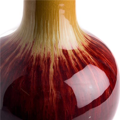 Straight neck vase drips 'ox blood'