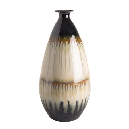 Vase drips black white