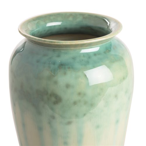 Vase reactive drips green turquoise