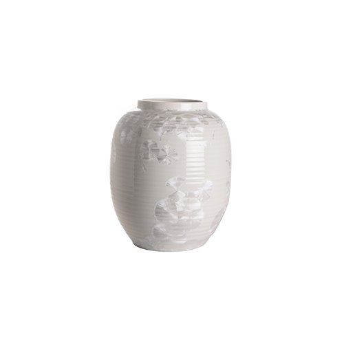 Vase oblong swirl mop white