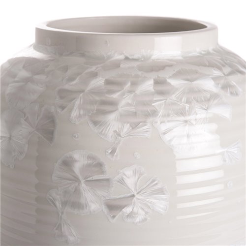 Vase oblong swirl mop white