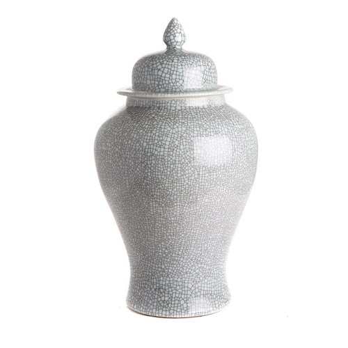Temple jar crackled grey