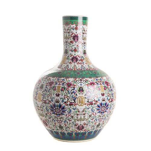 Vase a col droit famille Qianlong