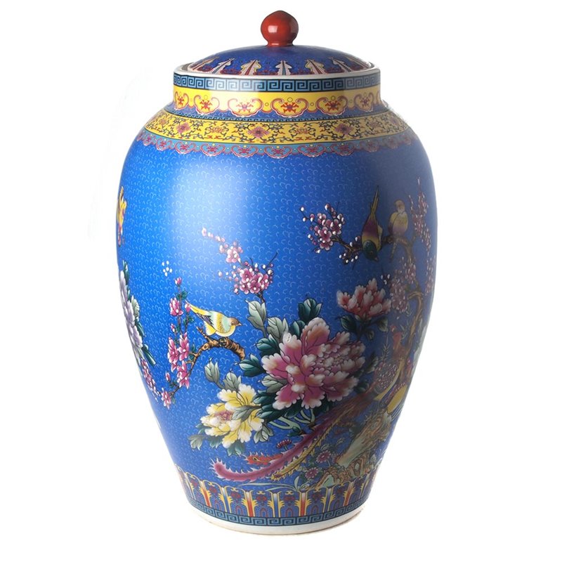 Condiment pot blue background Qianlong 