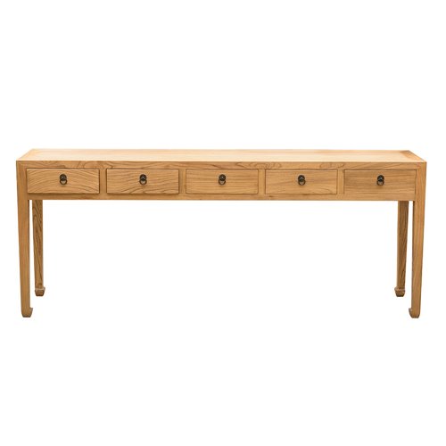 Console elm wood 5 drawers