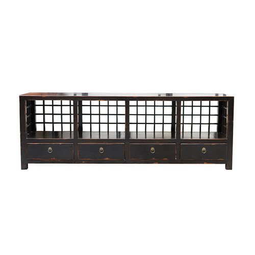 Console blk lacq.4 drawers