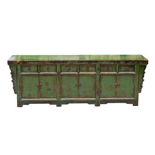 Sideboard green patina 6 drawers