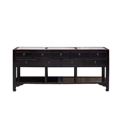 Console blk lacq.9 drawers