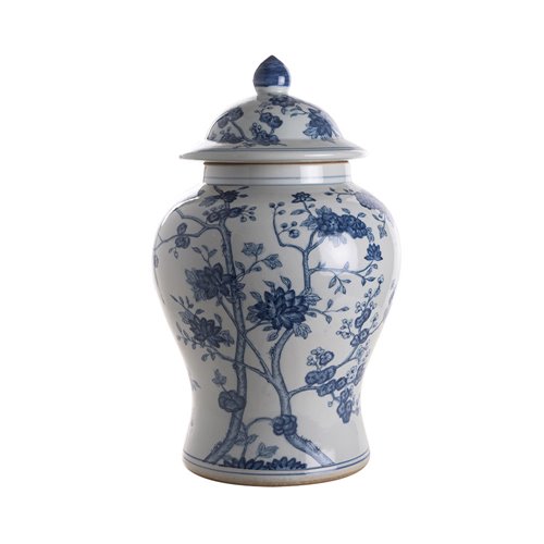 Temple jar flower blue white