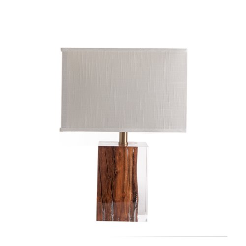 Rosewood acrylic table lamp & shade