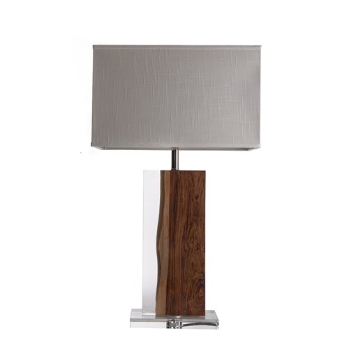 Rosewood acrylic table lamp & shape