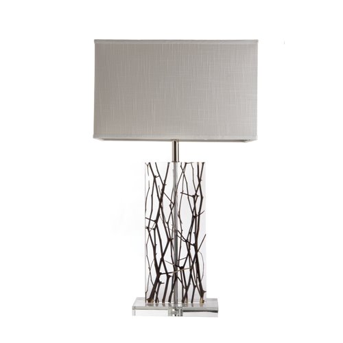 Rosewood acrylic table lamp & shade E27 Max 60W