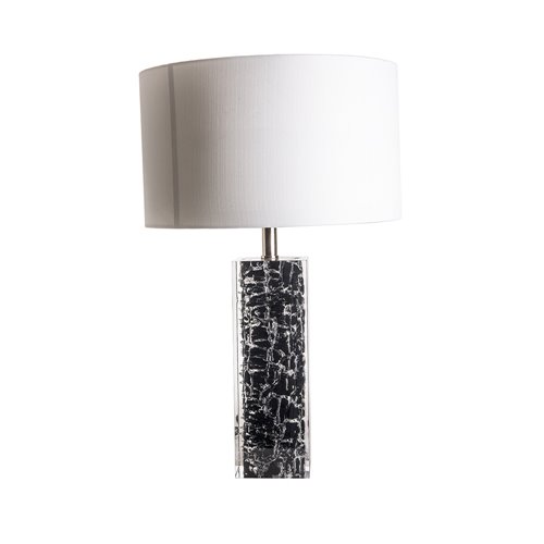 Square charcoal burning wood table lamp