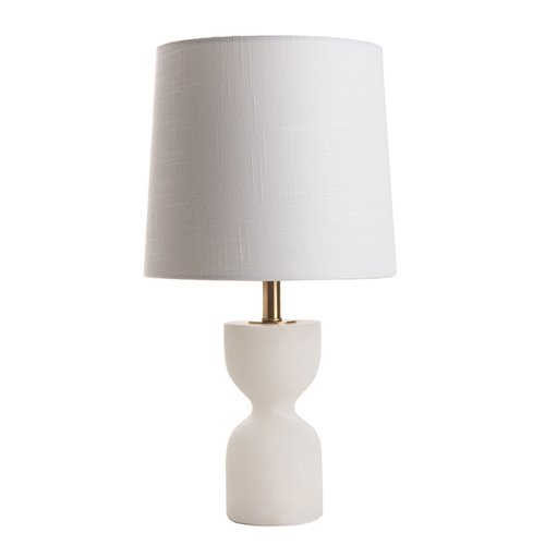 Albaster table lamp and shade white M E27 Max 60W