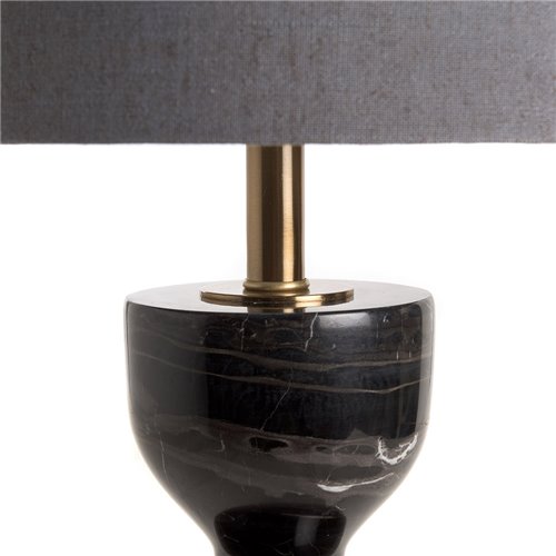 Marble table lamp and shade black