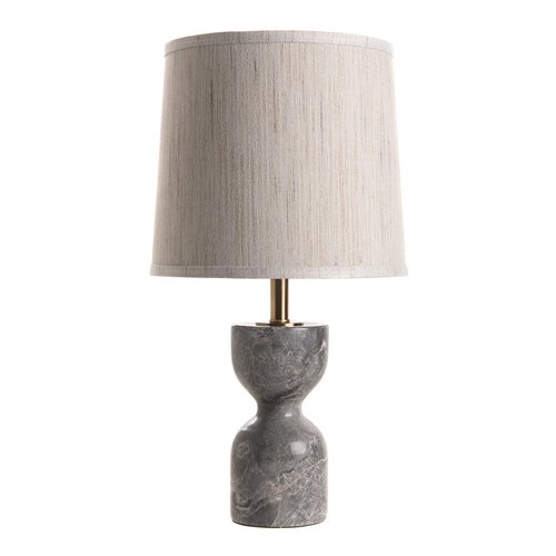 Marble table lamp and shade grey