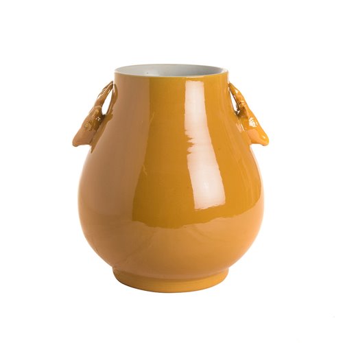 Vase avec anses daims jaune imperial