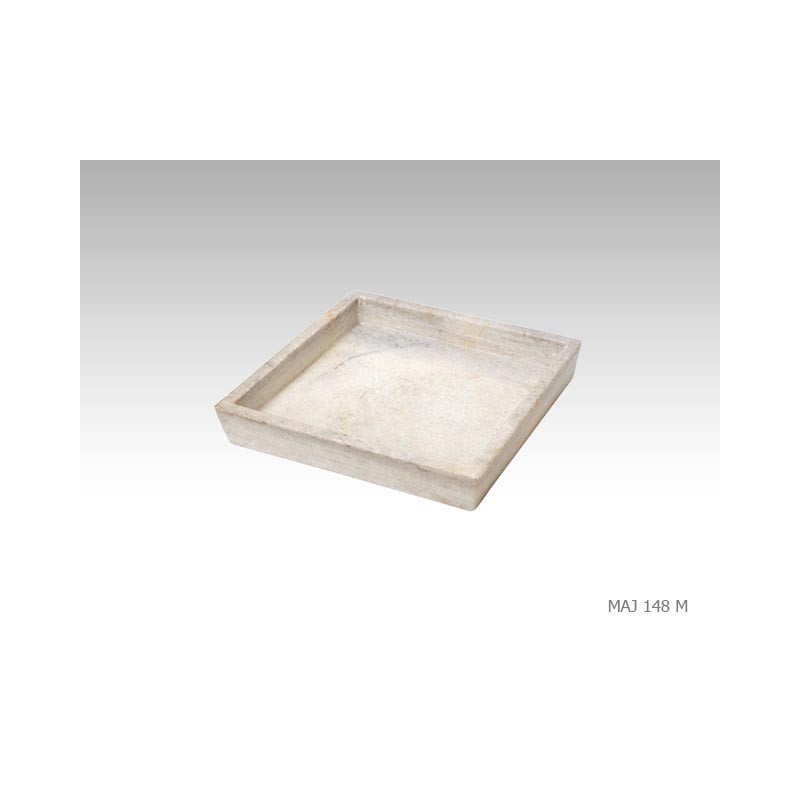 Platter sculpted marble square