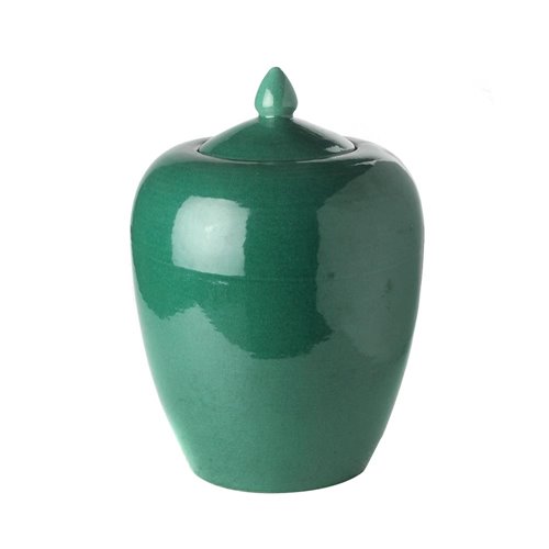 Tall imperial green ginger jar