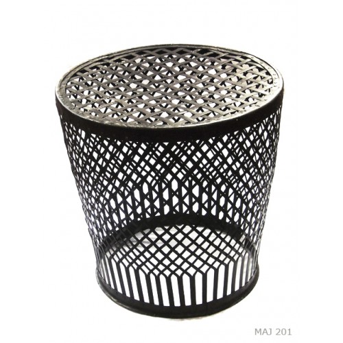 Stool 'mitre' iron braided