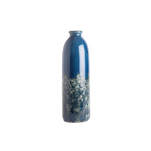 Vase colonne bleu en ceramique M