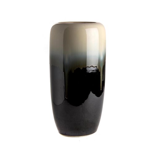 Vase tall black reactive glazed