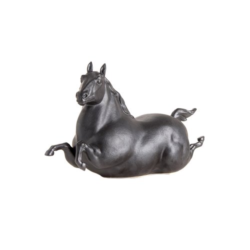 Horse figurine glazed bronze