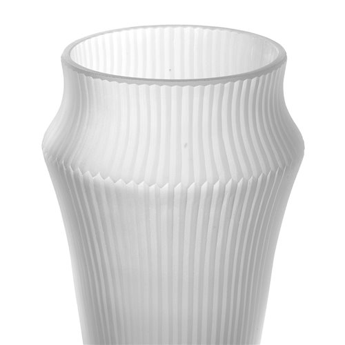 Vase en verre sodocalcique rainuré dans la longueur L