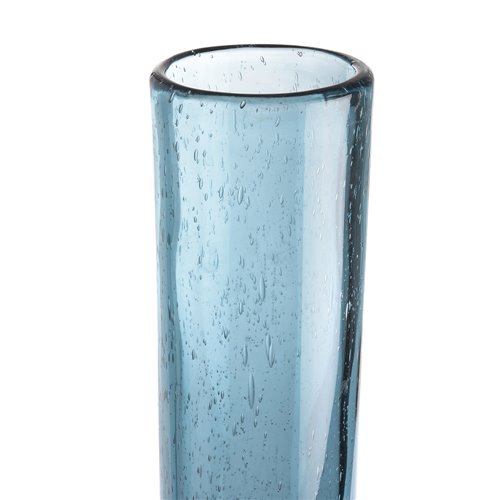 Vase en verre bleu L