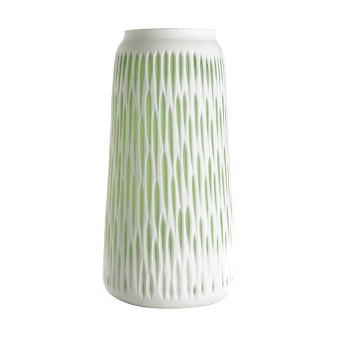 Vase en verre vert et blanc L