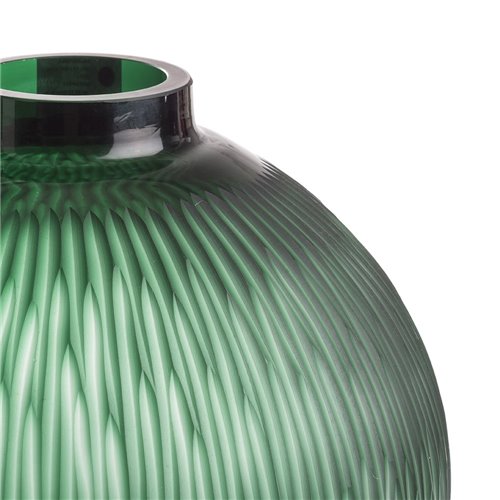 Vase rond en verre vert effet stalagmite L